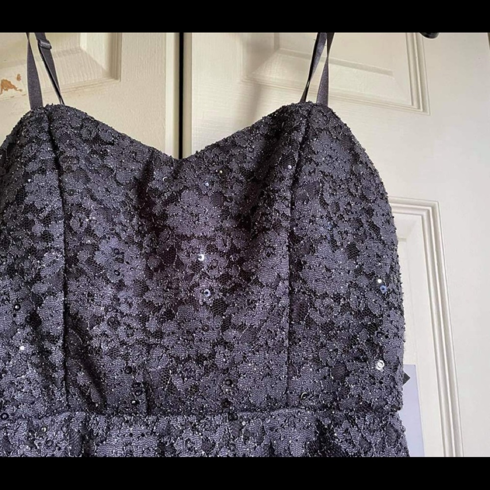 Mini dress.  Midnight navy color , sequins!